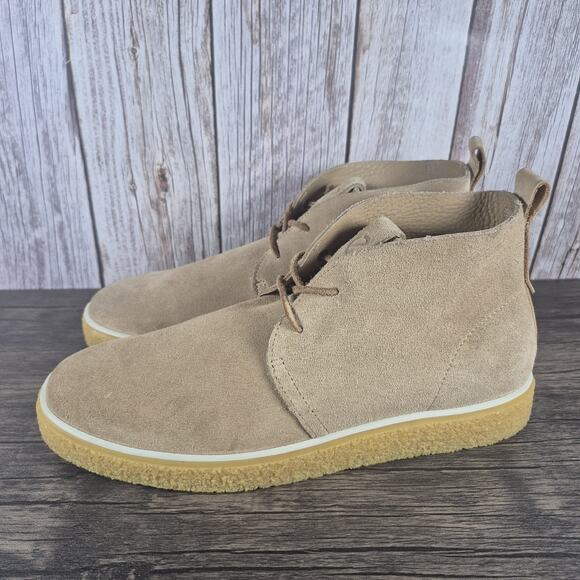 Ecco Crepetray Chukka Desert Boots Comfort Tan Cashmere Suede Men's Sz 9 EU 43 - Picture 1 of 9